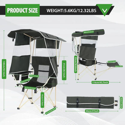 Comfortable chair with sunshade canopy
