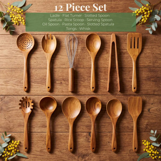 Natural Teak Wooden Utensil Set