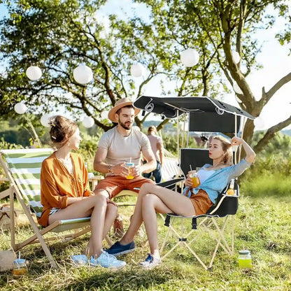 Comfortable chair with sunshade canopy