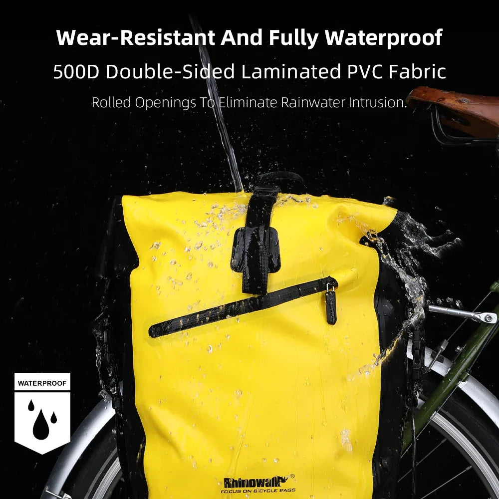 20L Gepäckträgertasche Fahrradtasche Wasserdicht Polyester Kofferraumtasche Gelb