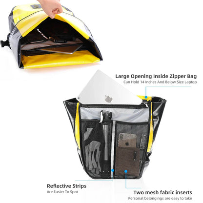 20L Gepäckträgertasche Fahrradtasche Wasserdicht Polyester Kofferraumtasche Gelb