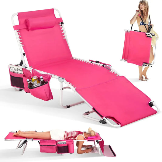 Oversized Tanning Chair with Face Hole & Carrying Bag