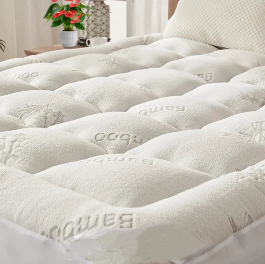 ☁️Cooling Mattress Topper for Back Pain - Extra Thick Fitted Sheet