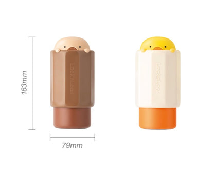 Cartoon Entchen Kinder Soft-Strohhalm 300ml Gelb Auslaufsichere Isolierte Trinkflasche